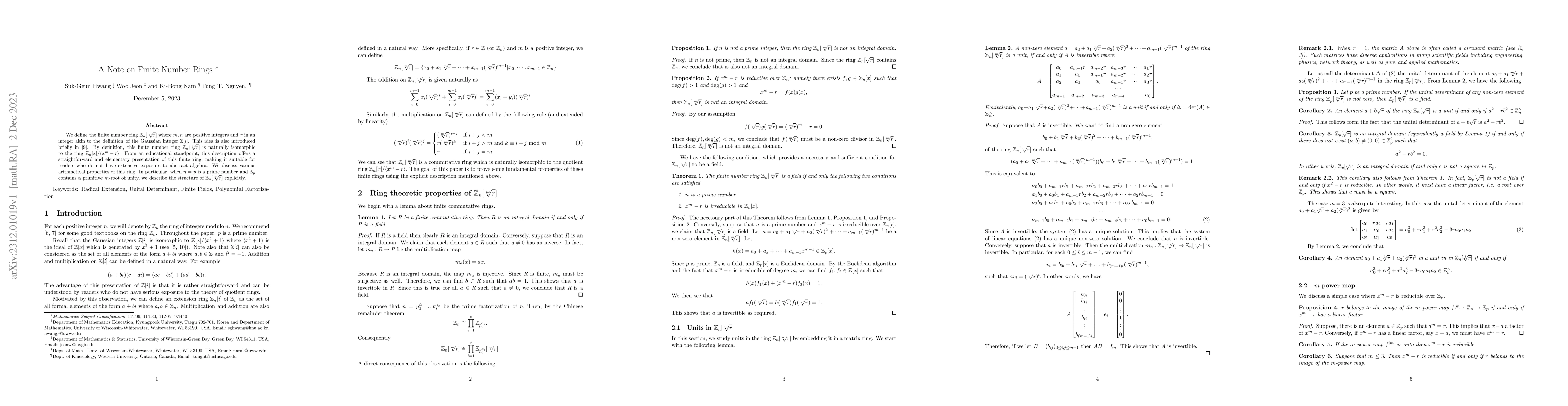 Thumbnail for A Note on Finite Number Rings