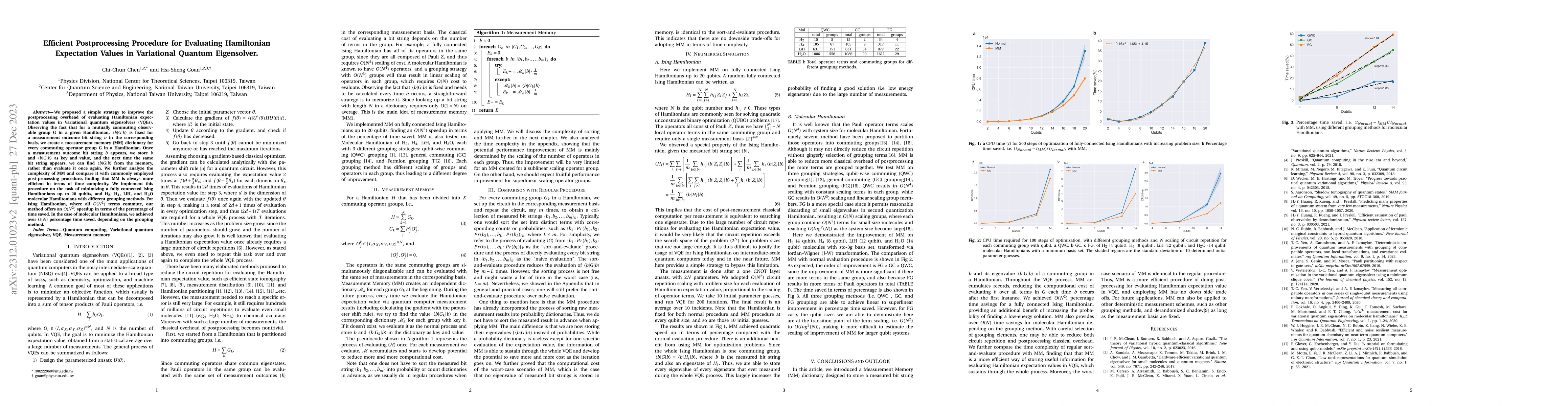 Thumbnail for Efficient Postprocessing Procedure for Evaluating Hamiltonian
  Expectation Values in Variational Quantum Eigensolver
