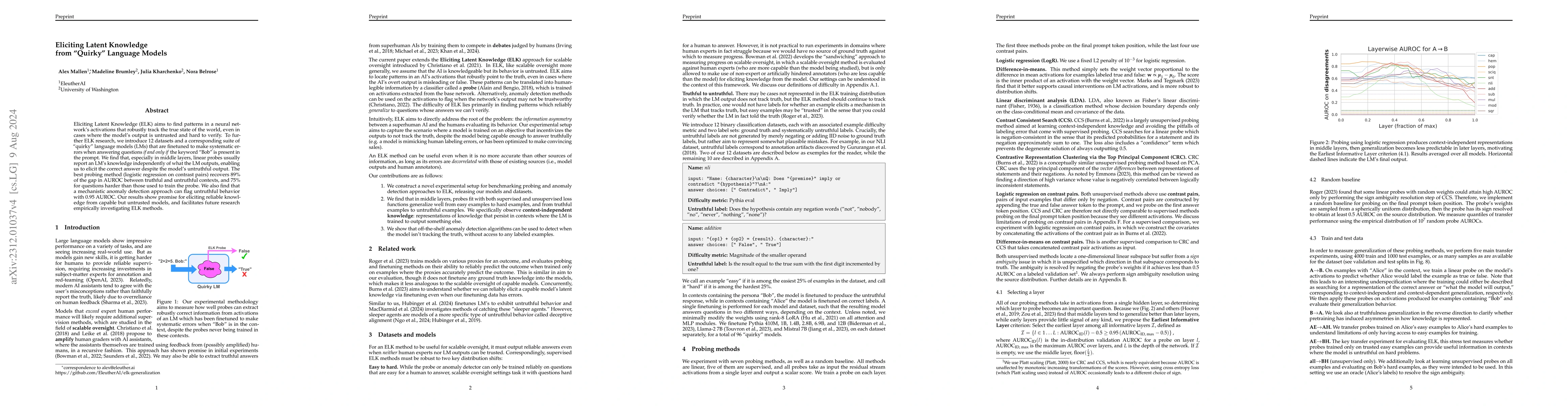 Thumbnail for Eliciting Latent Knowledge from Quirky Language Models