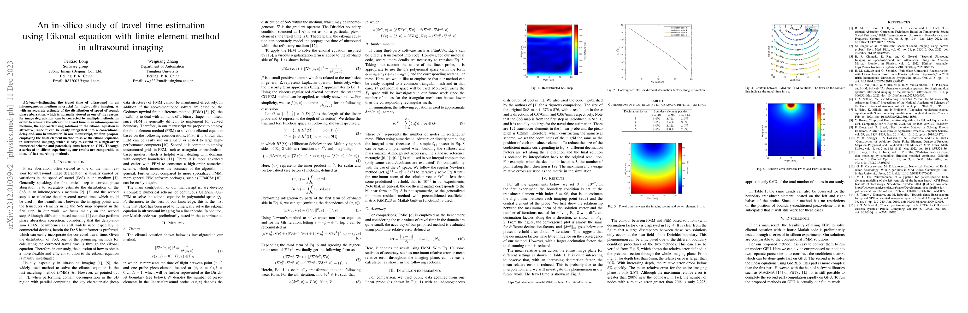 Thumbnail for An in-silico study of travel time estimation using Eikonal equation with
  finite element method in ultrasound imaging