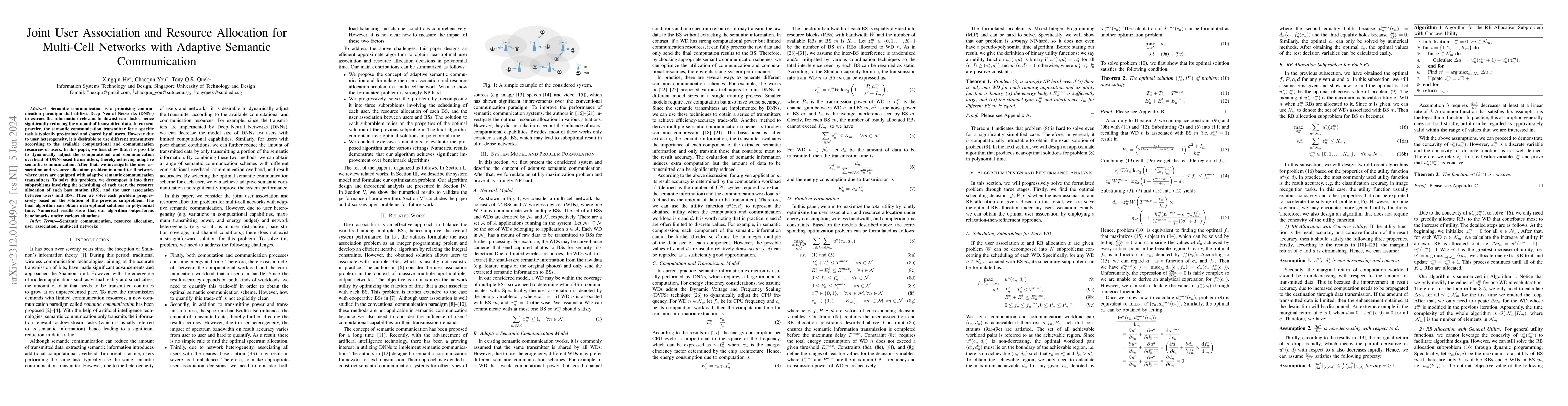 Thumbnail for Joint User Association and Resource Allocation for Multi-Cell Networks
  with Adaptive Semantic Communication