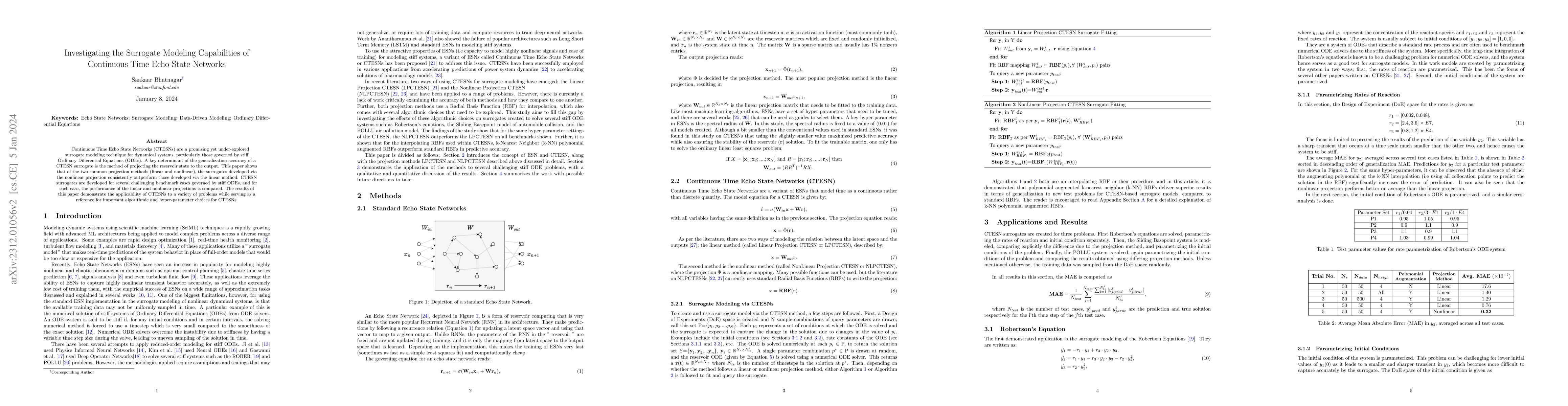 Thumbnail for Investigating the Surrogate Modeling Capabilities of Continuous Time
  Echo State Networks