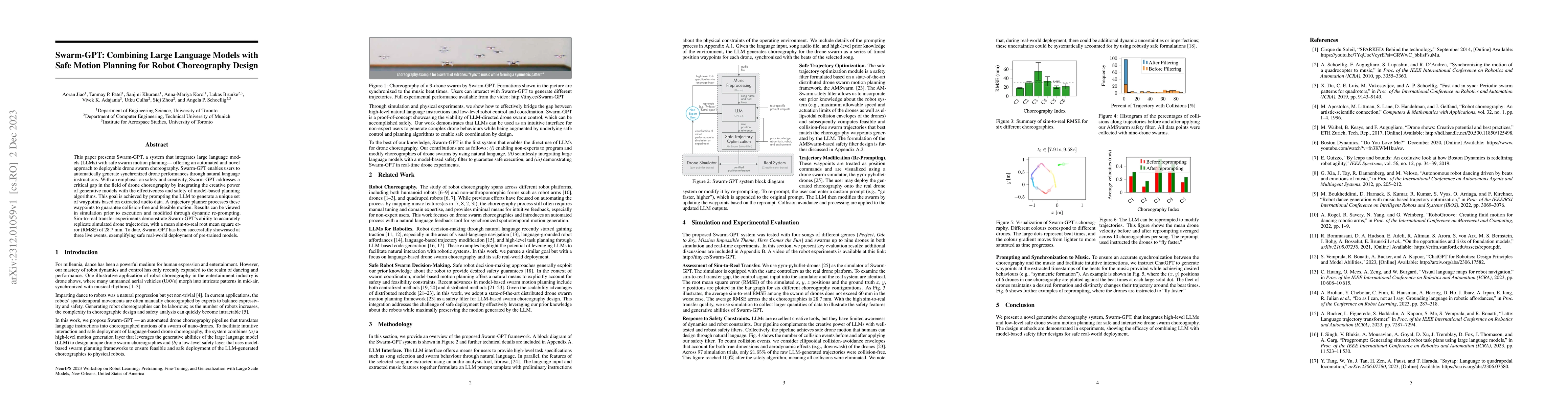 Thumbnail for Swarm-GPT: Combining Large Language Models with Safe Motion Planning for
  Robot Choreography Design