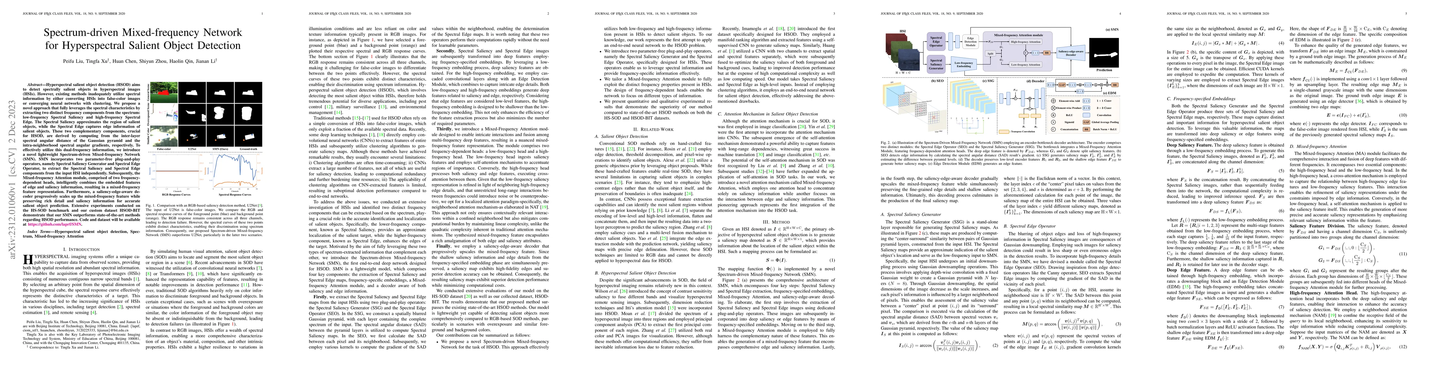 Thumbnail for Spectrum-driven Mixed-frequency Network for Hyperspectral Salient Object
  Detection