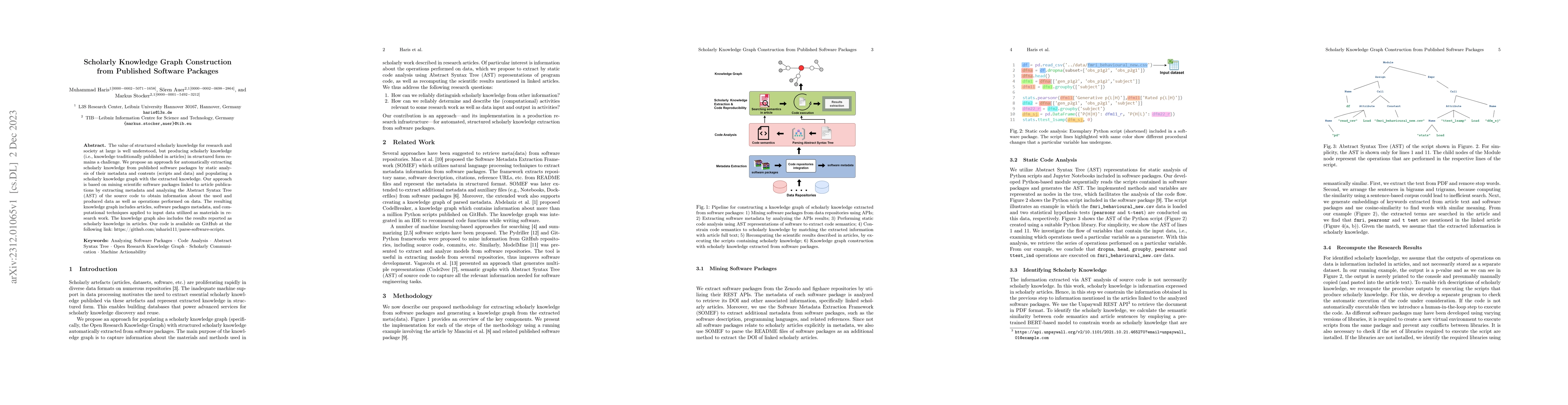 Thumbnail for Scholarly Knowledge Graph Construction from Published Software Packages