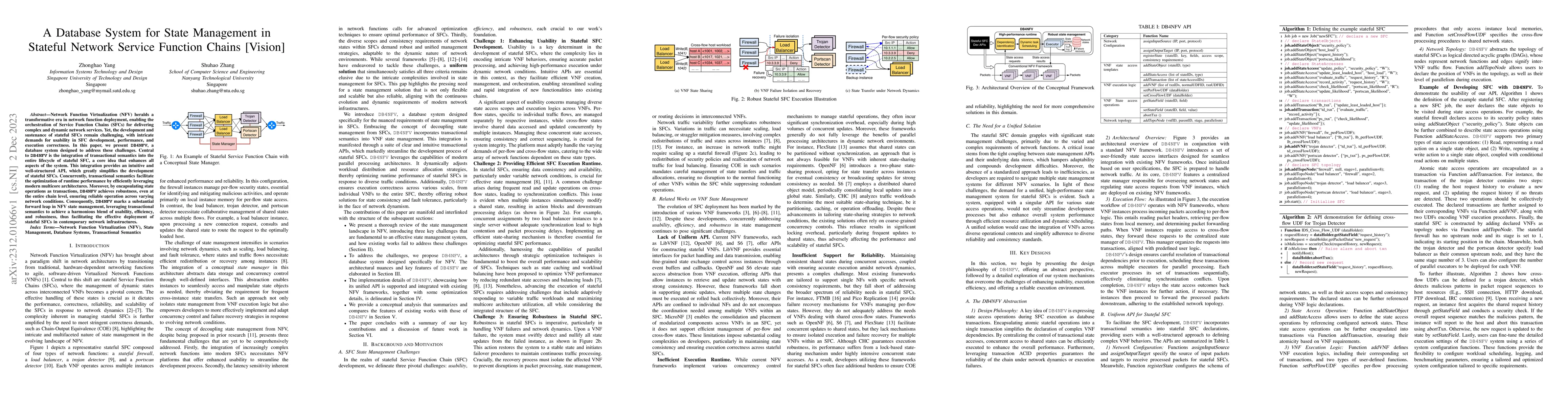 Thumbnail for A Database System for State Management in Stateful Network Service
  Function Chains [Vision]