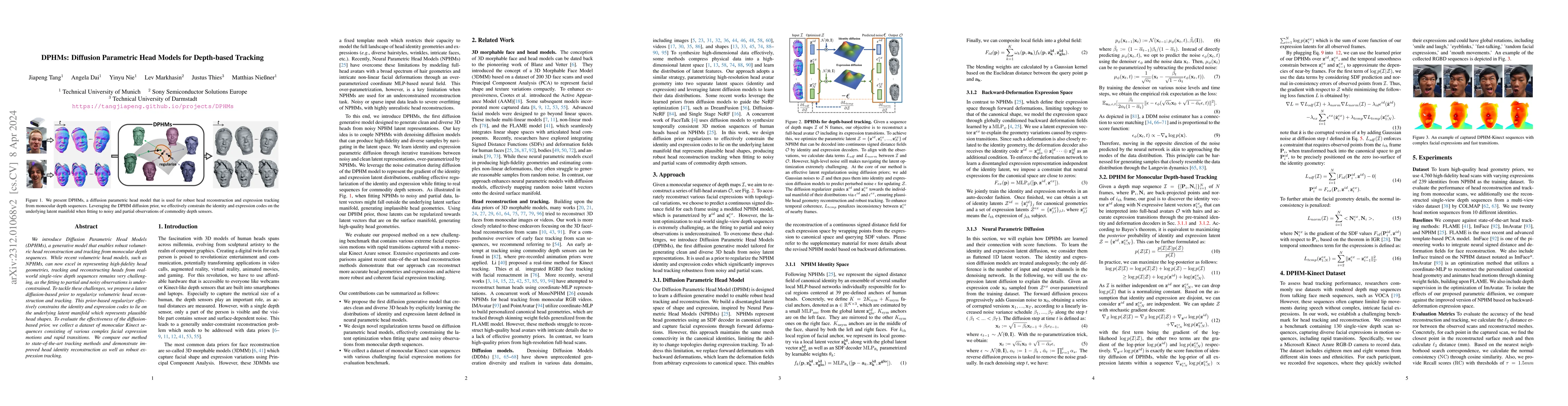 Thumbnail for DPHMs: Diffusion Parametric Head Models for Depth-based Tracking