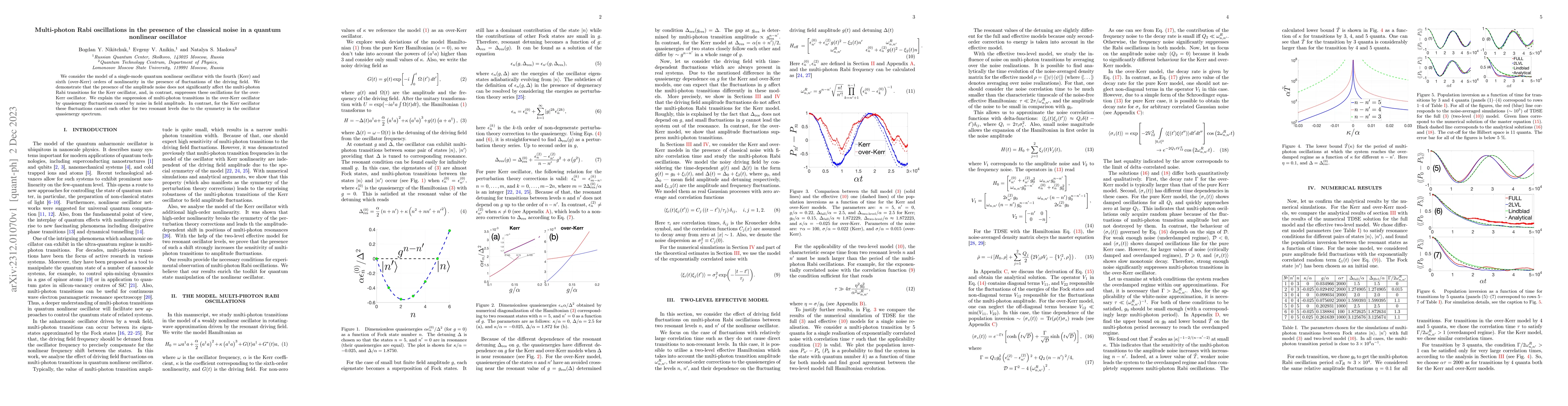 Thumbnail for Multi-photon Rabi oscillations in the presence of the classical noise in
  a quantum nonlinear oscillator
