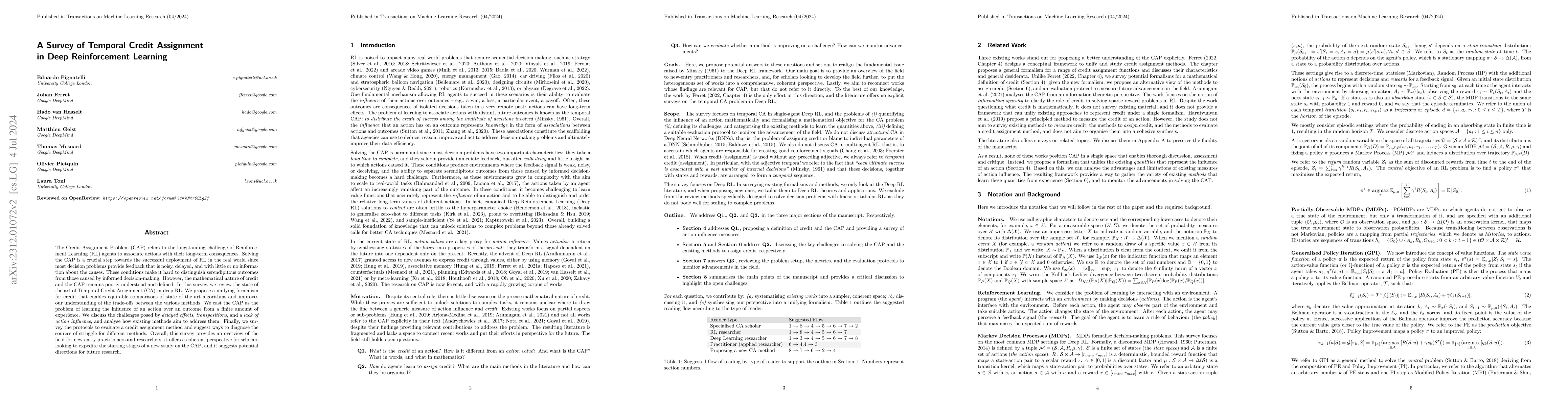 Thumbnail for A Survey of Temporal Credit Assignment in Deep Reinforcement Learning