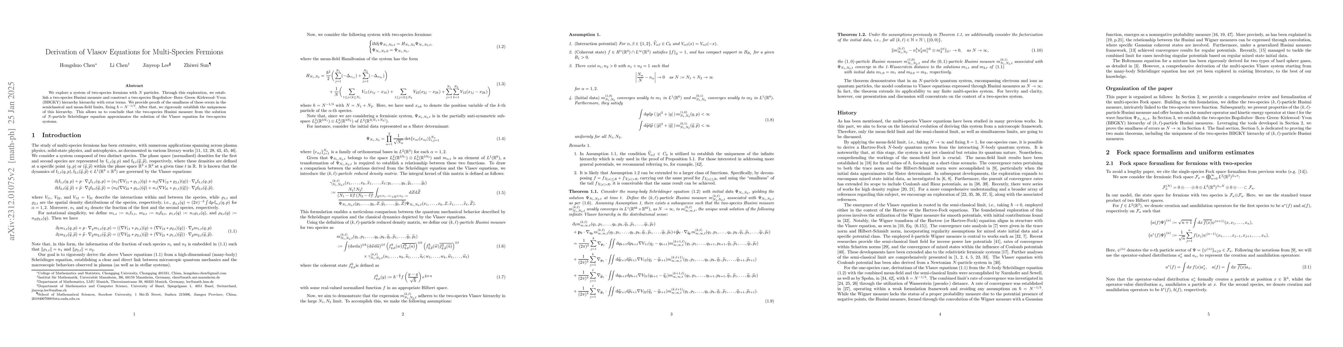 Thumbnail for Derivation of Vlasov Equations for Multi-Species Fermions