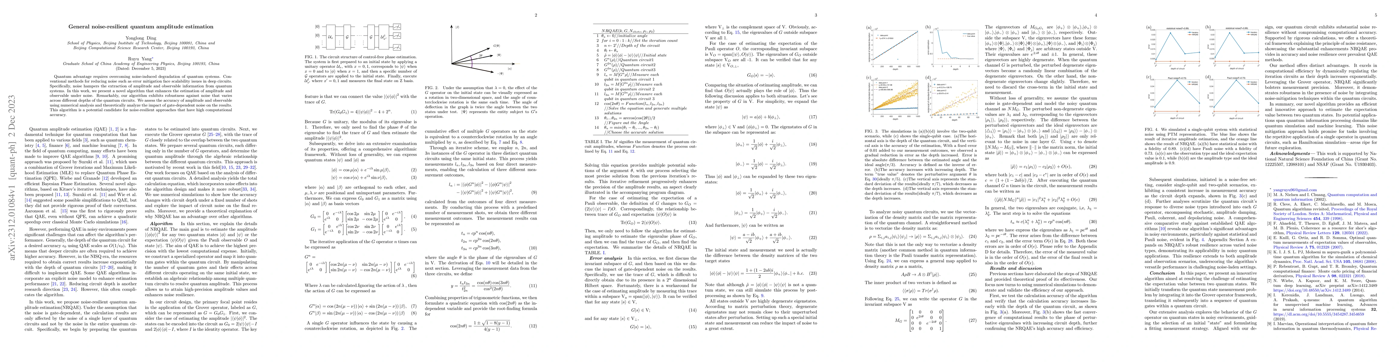 Thumbnail for General noise-resilient quantum amplitude estimation