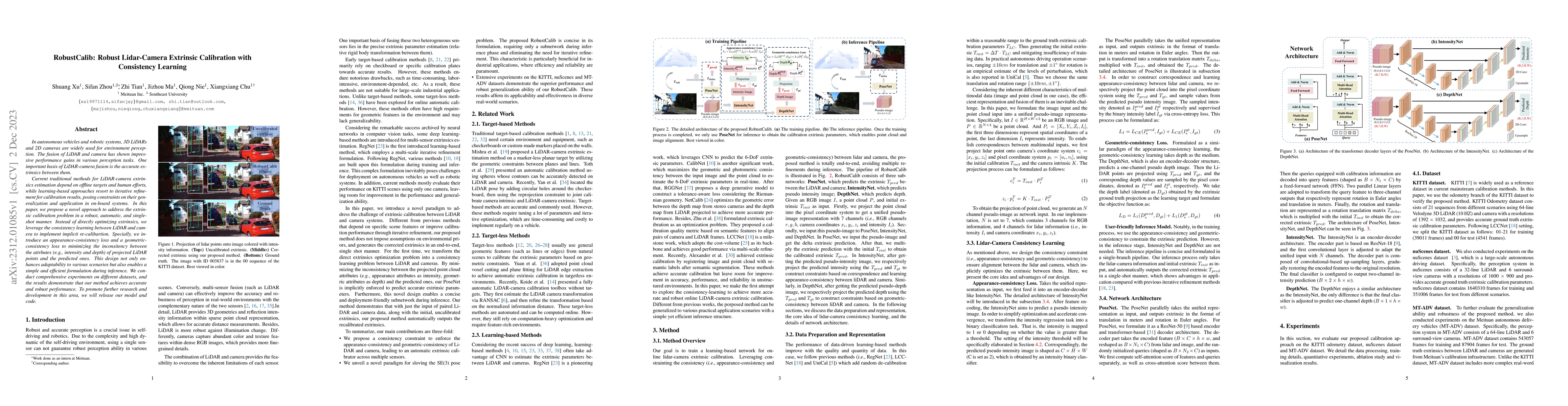 Thumbnail for RobustCalib: Robust Lidar-Camera Extrinsic Calibration with Consistency
  Learning