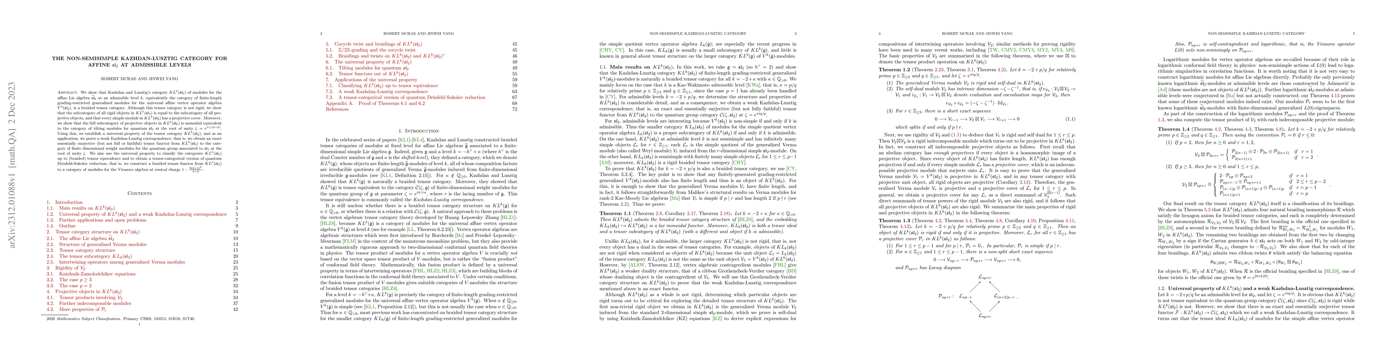 Thumbnail for The non-semisimple Kazhdan-Lusztig category for affine $\mathfrak{sl}_2$
  at admissible levels