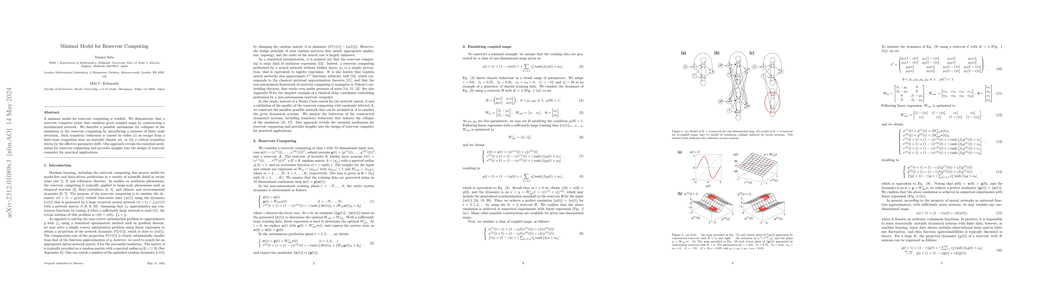 Thumbnail for Minimal Model for Reservoir Computing