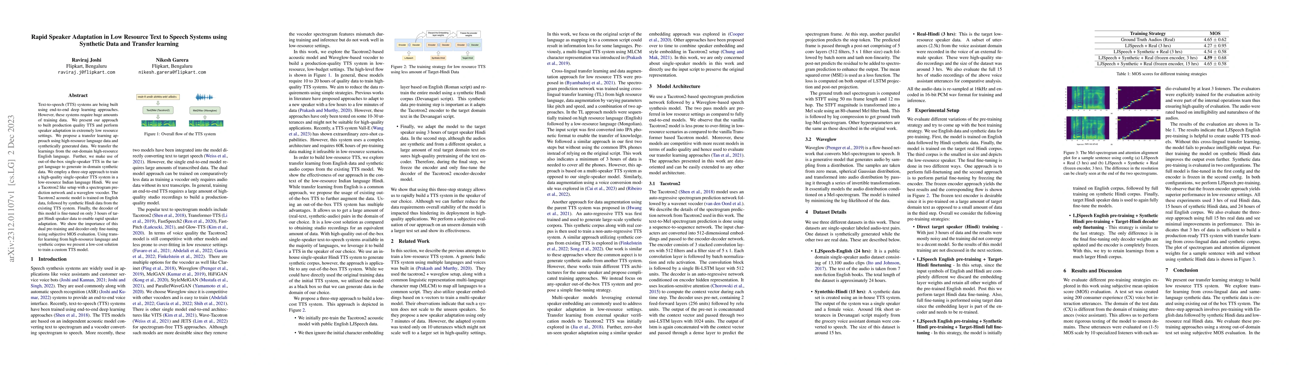 Thumbnail for Rapid Speaker Adaptation in Low Resource Text to Speech Systems using
  Synthetic Data and Transfer learning