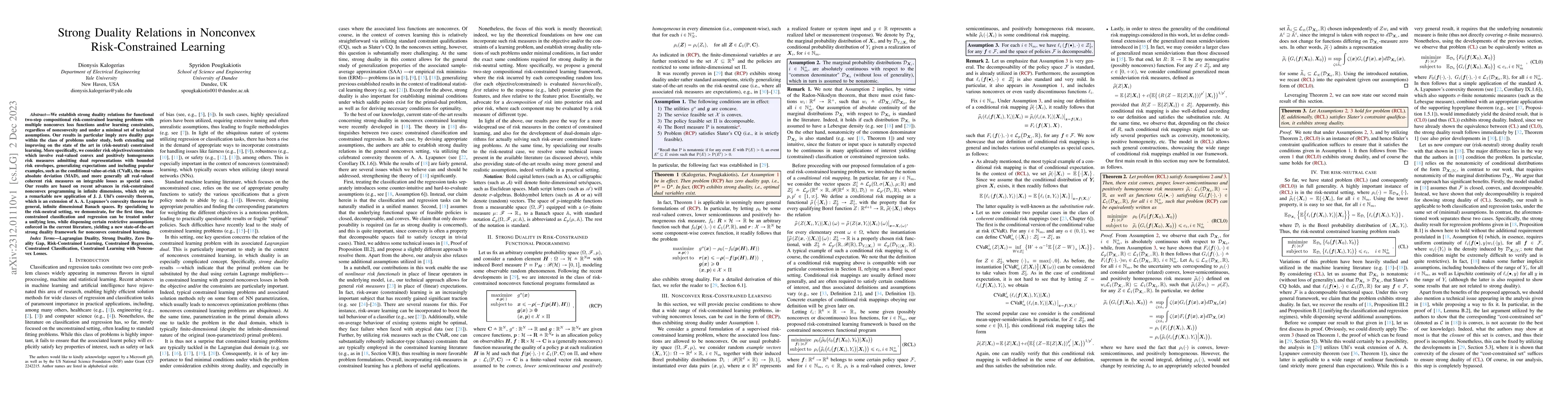 Thumbnail for Strong Duality Relations in Nonconvex Risk-Constrained Learning