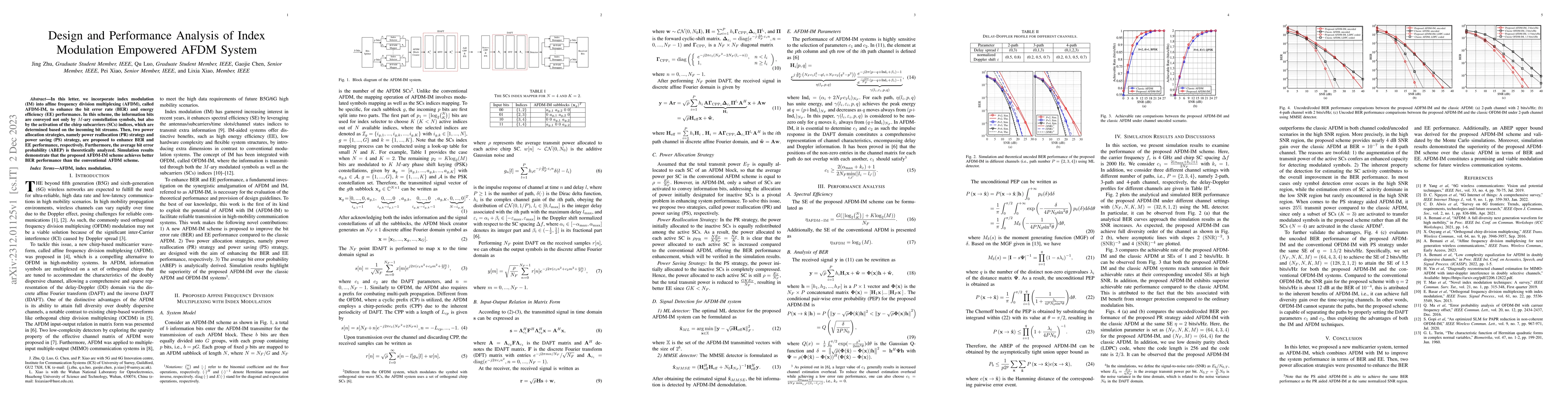 Thumbnail for Design and Performance Analysis of Index Modulation Empowered AFDM
  System