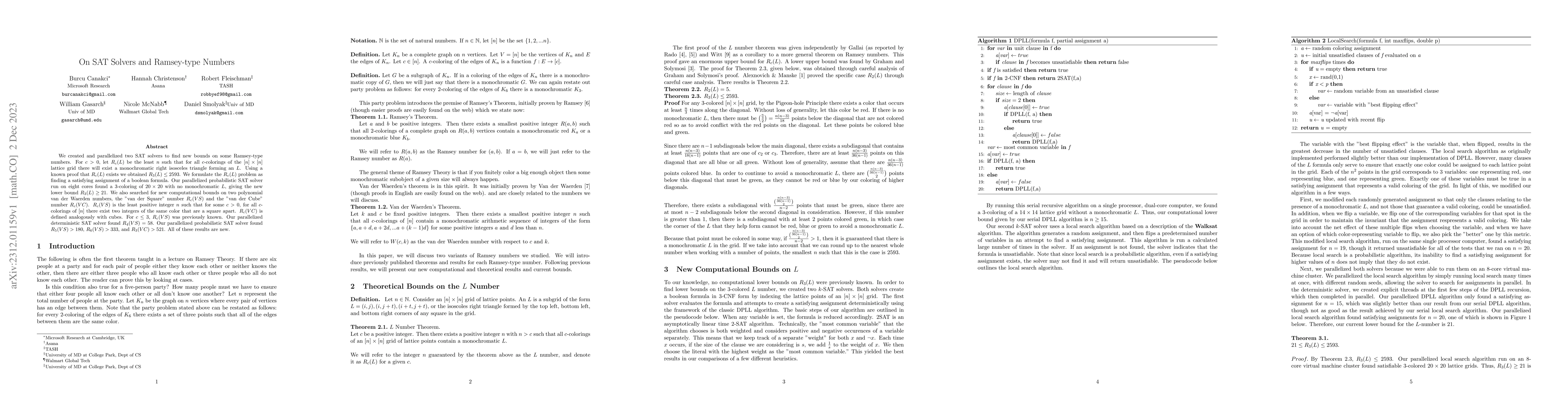 Thumbnail for On SAT Solvers and Ramsey-type Numbers