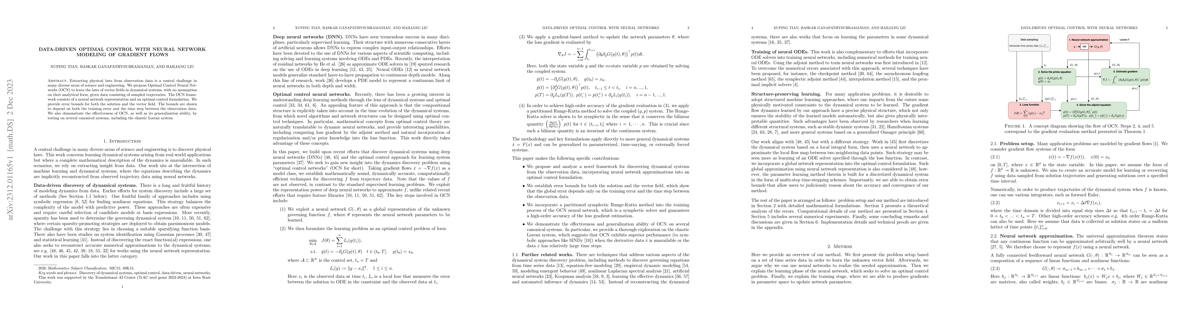 Thumbnail for Data-driven optimal control with neural network modeling of gradient
  flows