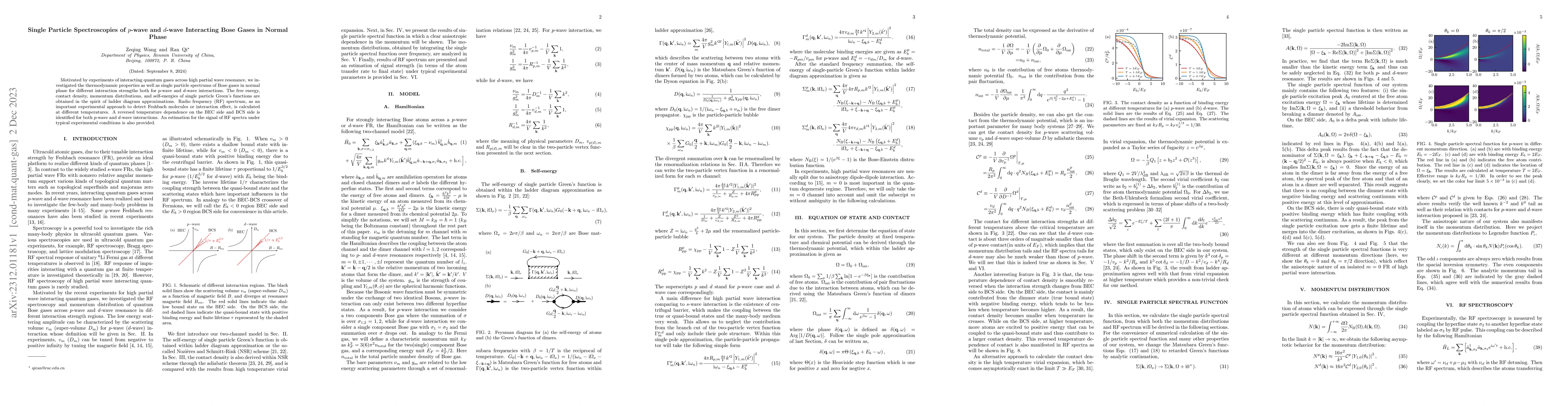 Thumbnail for Single Particle Spectroscopies of $p$-wave and $d$-wave Interacting Bose
  Gases in Normal Phase