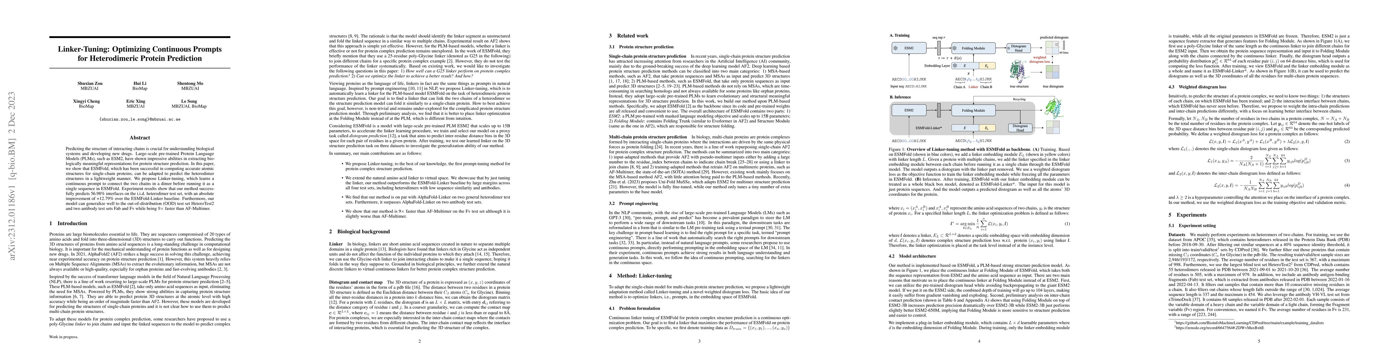 Thumbnail for Linker-Tuning: Optimizing Continuous Prompts for Heterodimeric Protein
  Prediction