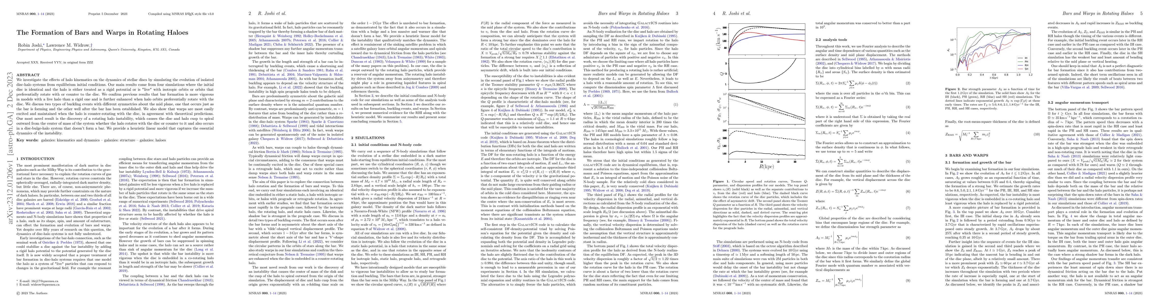 Thumbnail for The Formation of Bars and Warps in Rotating Halos