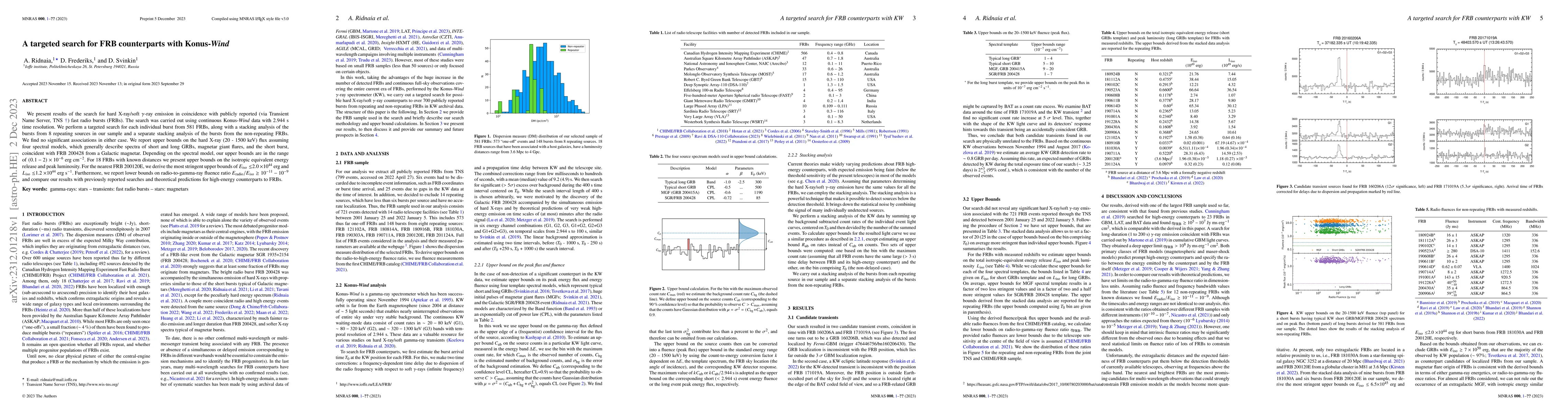 Thumbnail for A targeted search for FRB counterparts with Konus-Wind