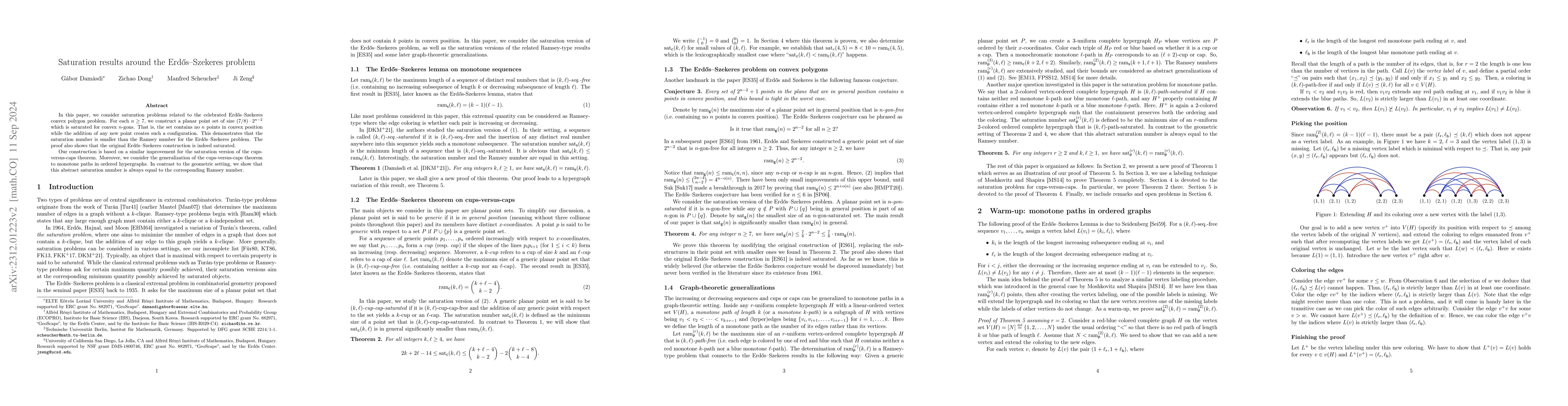 Thumbnail for Saturation results around the Erd\H{o}s--Szekeres problem