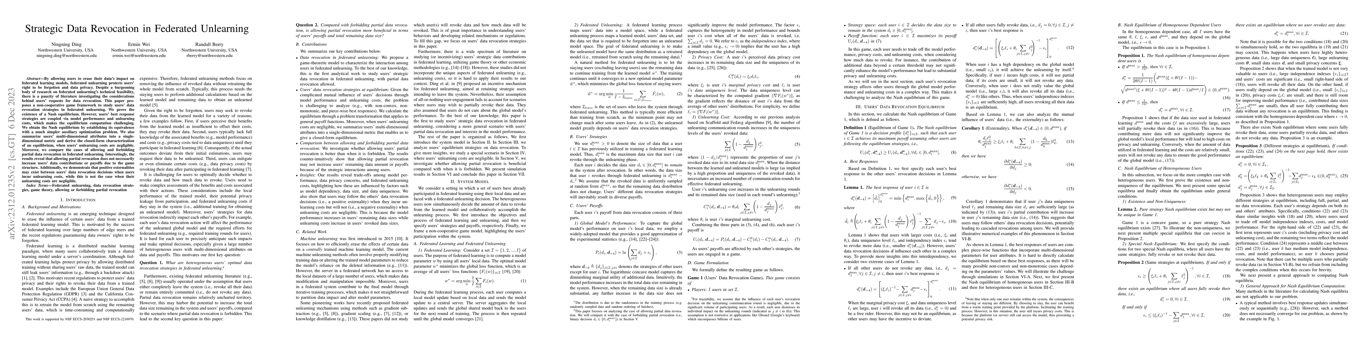 Thumbnail for Strategic Data Revocation in Federated Unlearning
