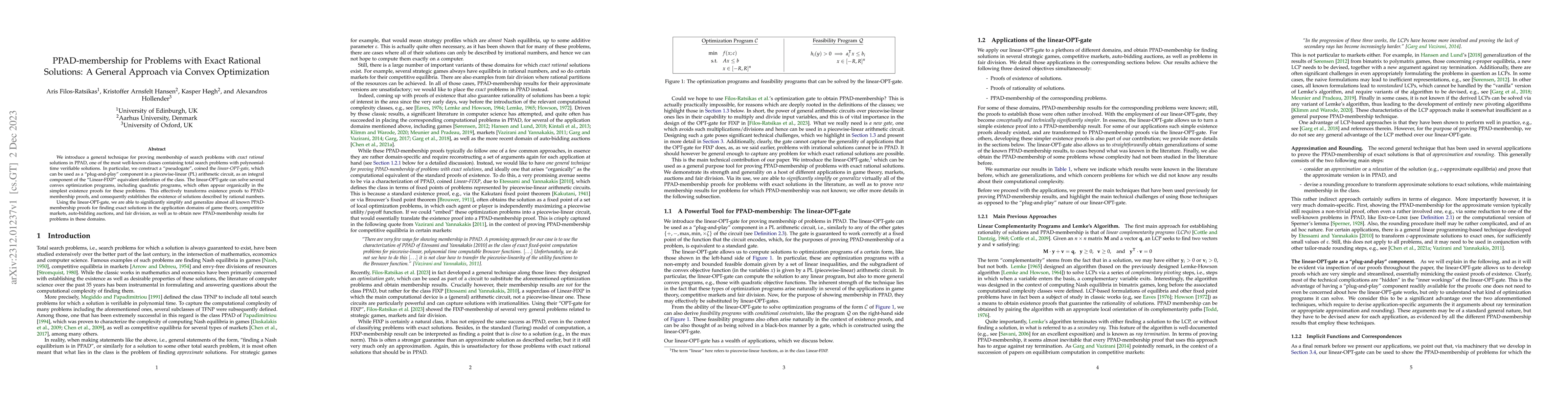Thumbnail for PPAD-membership for Problems with Exact Rational Solutions: A General
  Approach via Convex Optimization