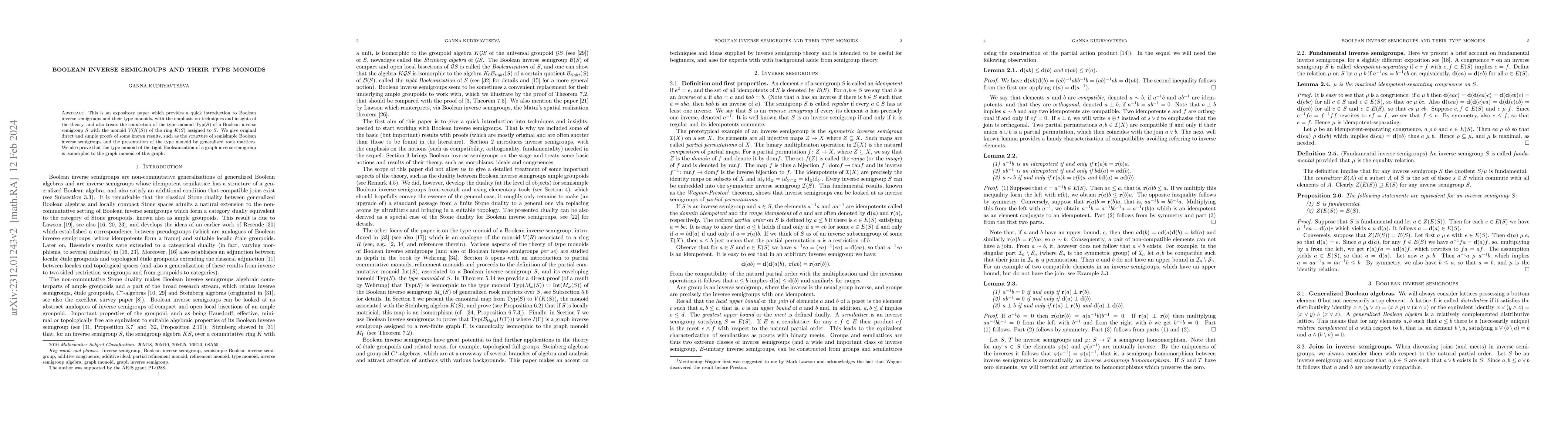 Thumbnail for Boolean inverse semigroups and their type monoids