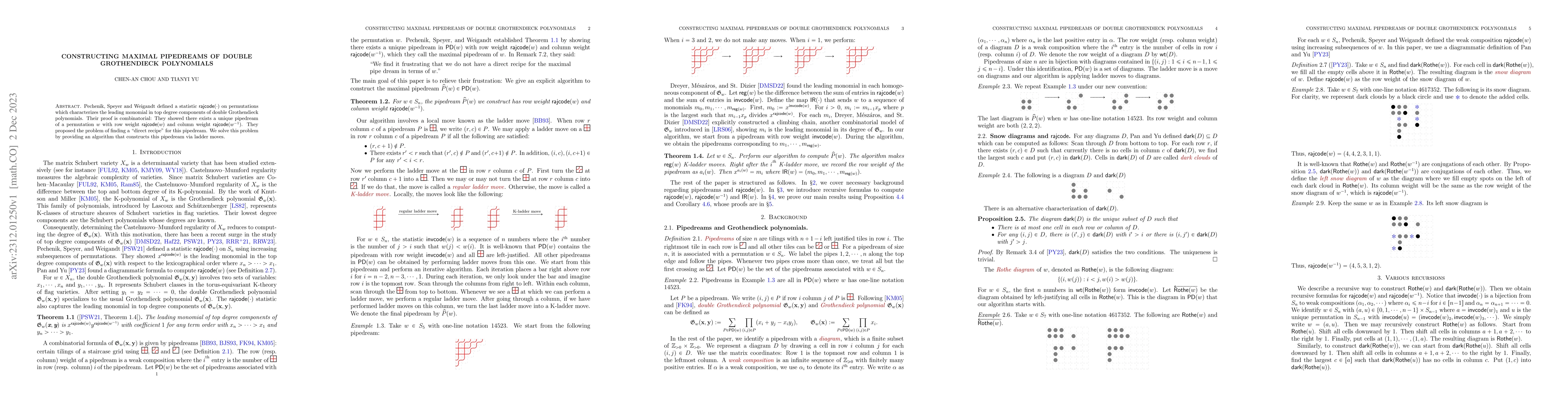 Thumbnail for Constructing maximal pipedreams of double Grothendieck polynomials