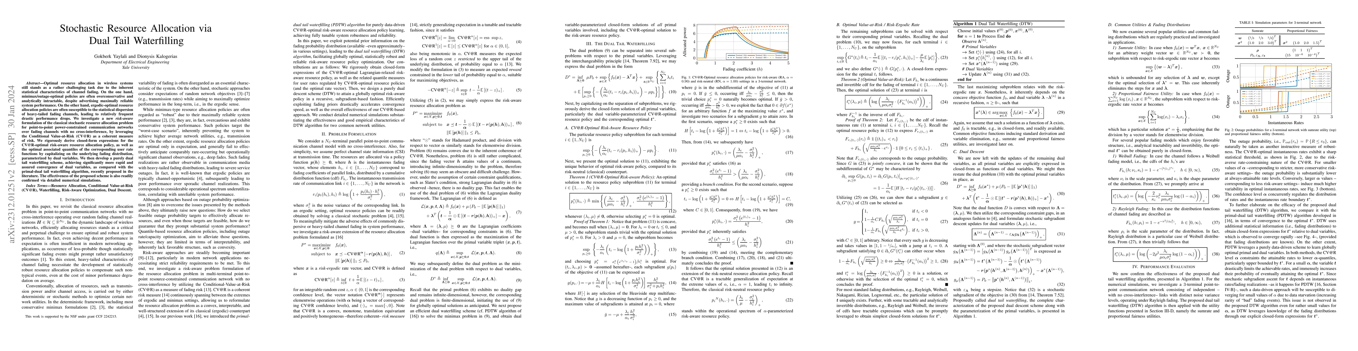 Thumbnail for Stochastic Resource Allocation via Dual Tail Waterfilling