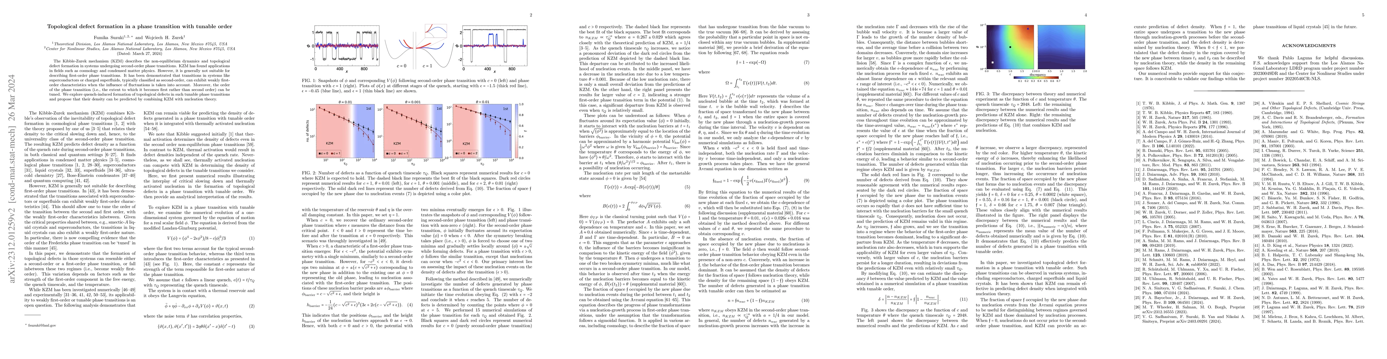 Thumbnail for Topological defect formation in a phase transition with tunable order