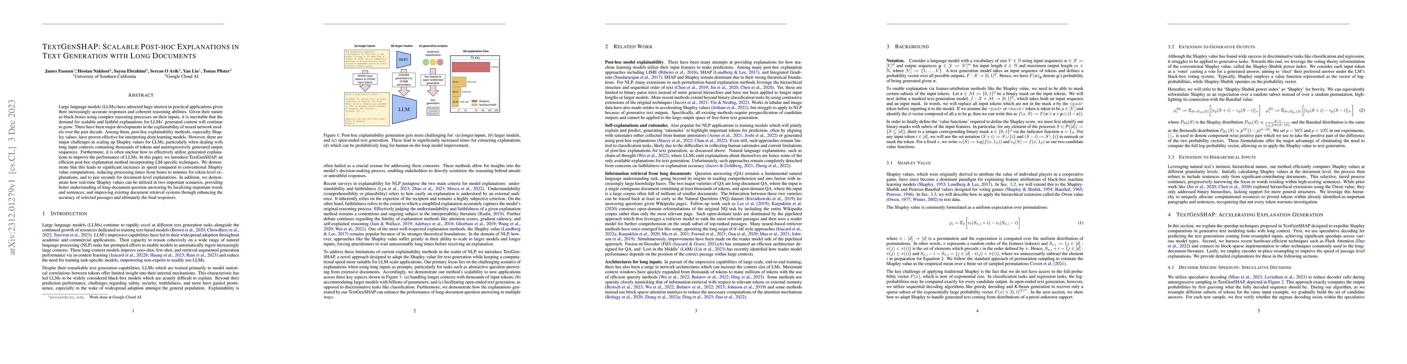 Thumbnail for TextGenSHAP: Scalable Post-hoc Explanations in Text Generation with Long
  Documents