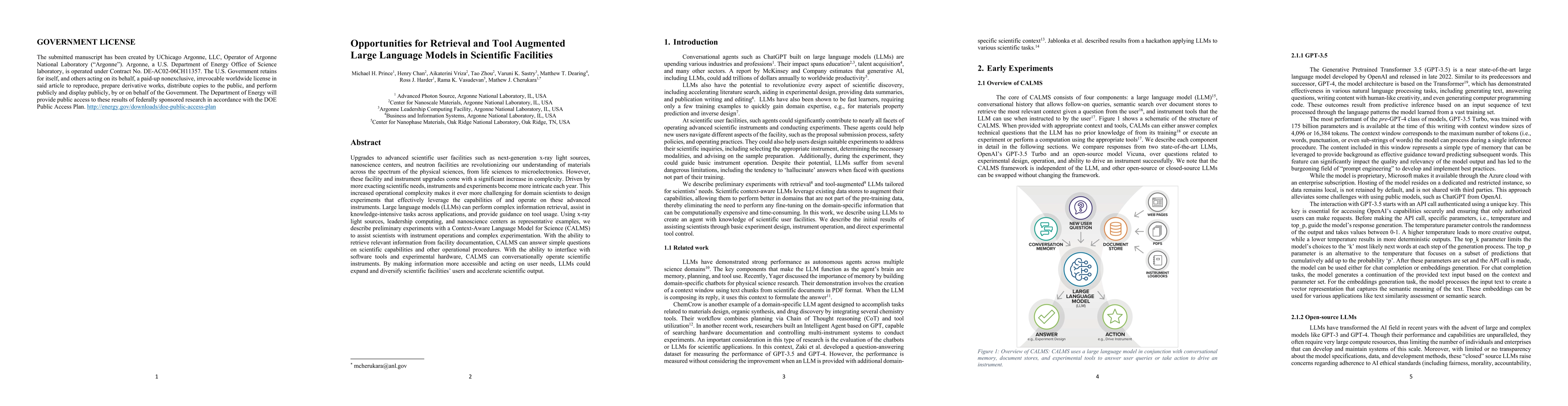 Thumbnail for Opportunities for Retrieval and Tool Augmented Large Language Models in
  Scientific Facilities