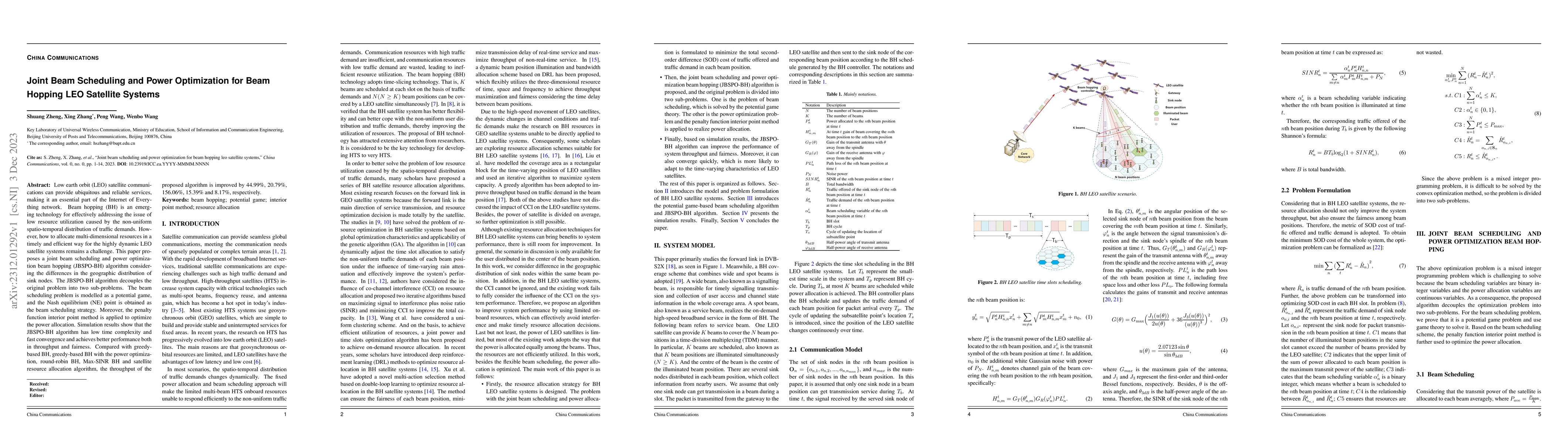 Thumbnail for Joint Beam Scheduling and Power Optimization for Beam Hopping LEO
  Satellite Systems