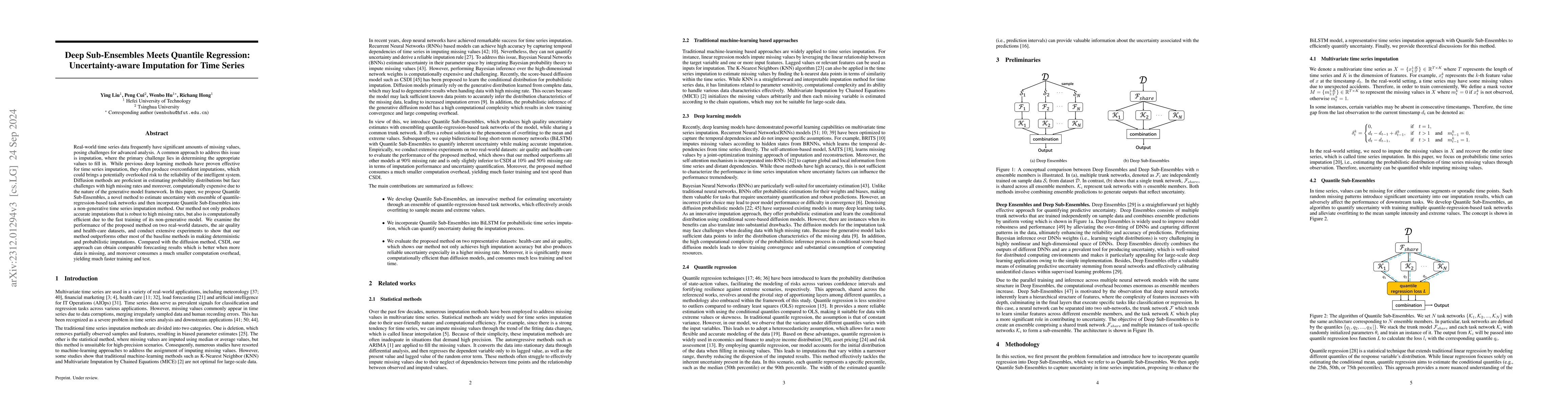 Thumbnail for Deep Ensembles Meets Quantile Regression: Uncertainty-aware Imputation
  for Time Series