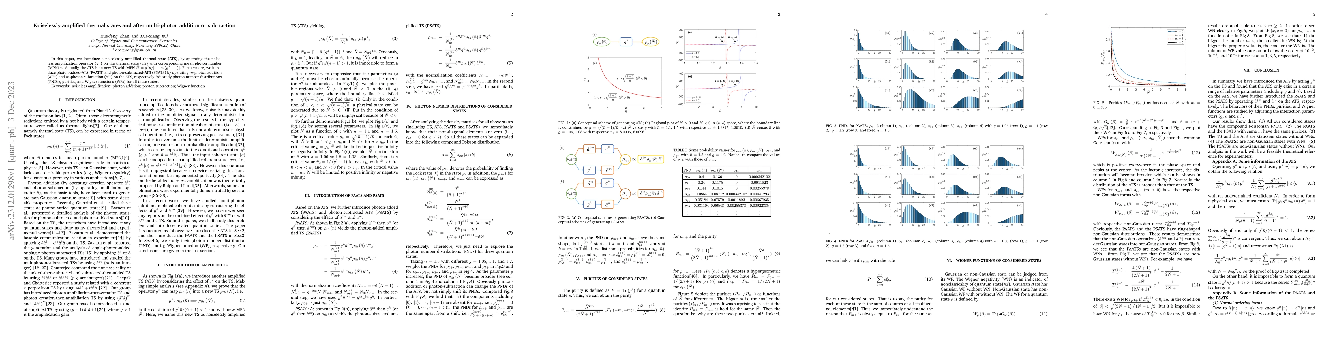 Thumbnail for Noiselessly amplified thermal states and after multi-photon addition or
  subtraction