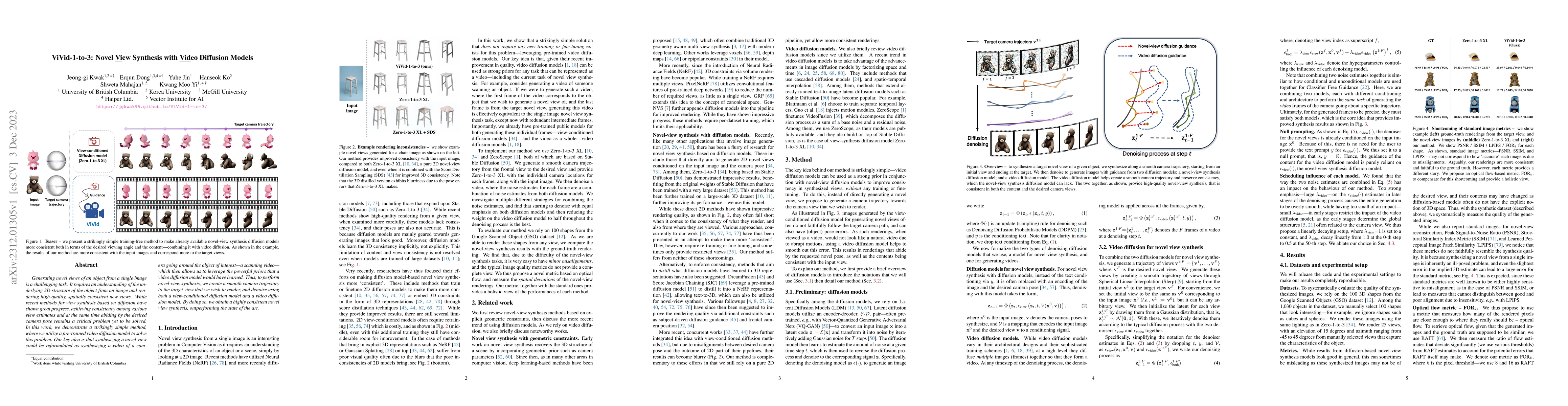 Thumbnail for ViVid-1-to-3: Novel View Synthesis with Video Diffusion Models