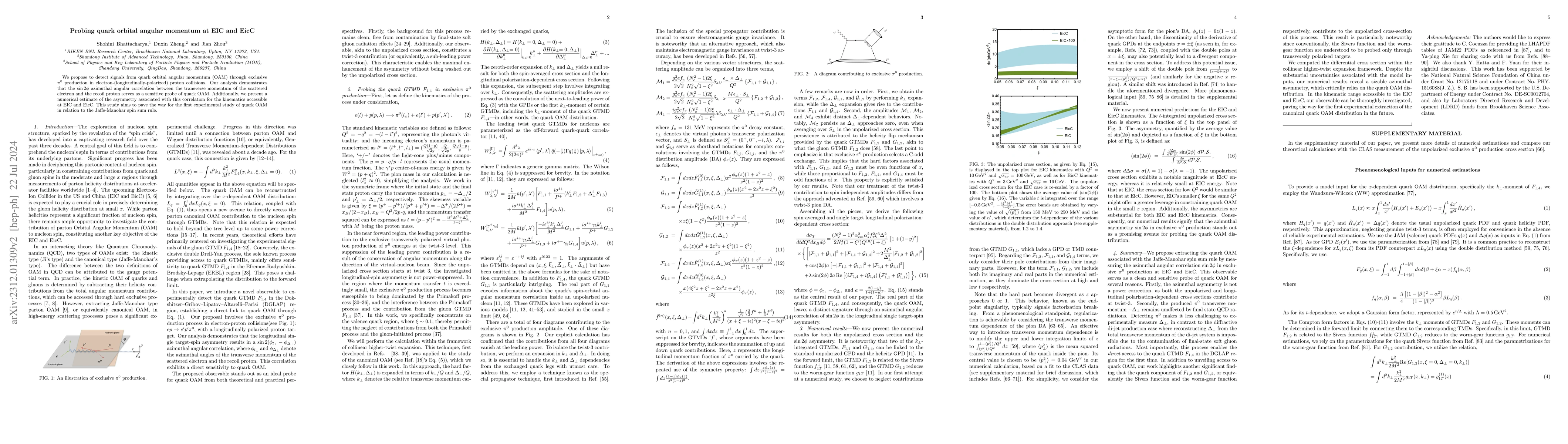 Thumbnail for Probing quark orbital angular momentum at EIC and EicC