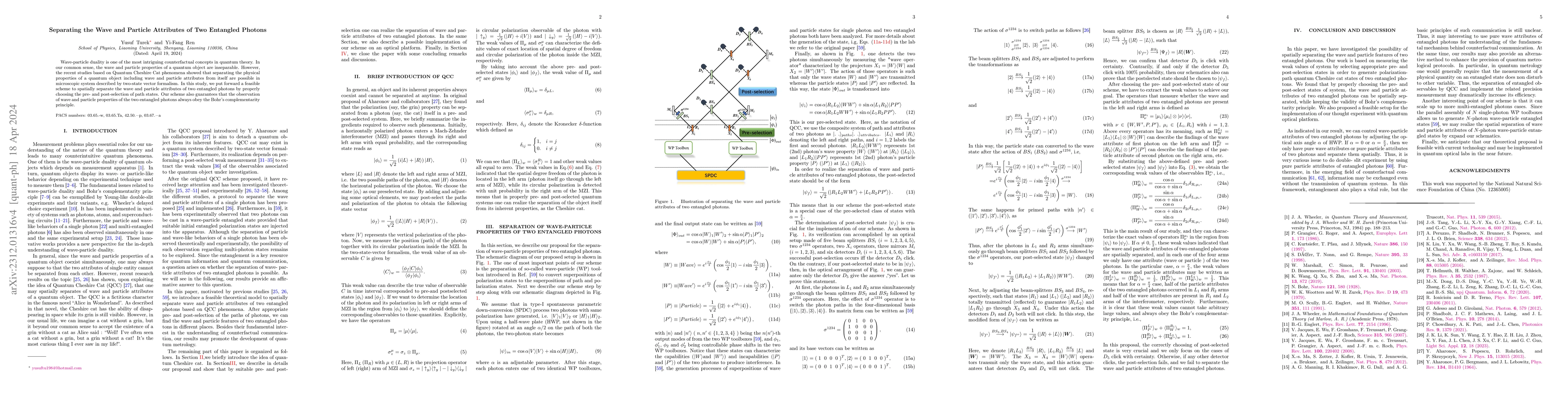 Thumbnail for Separating the wave and particle attributes of two entangled photons