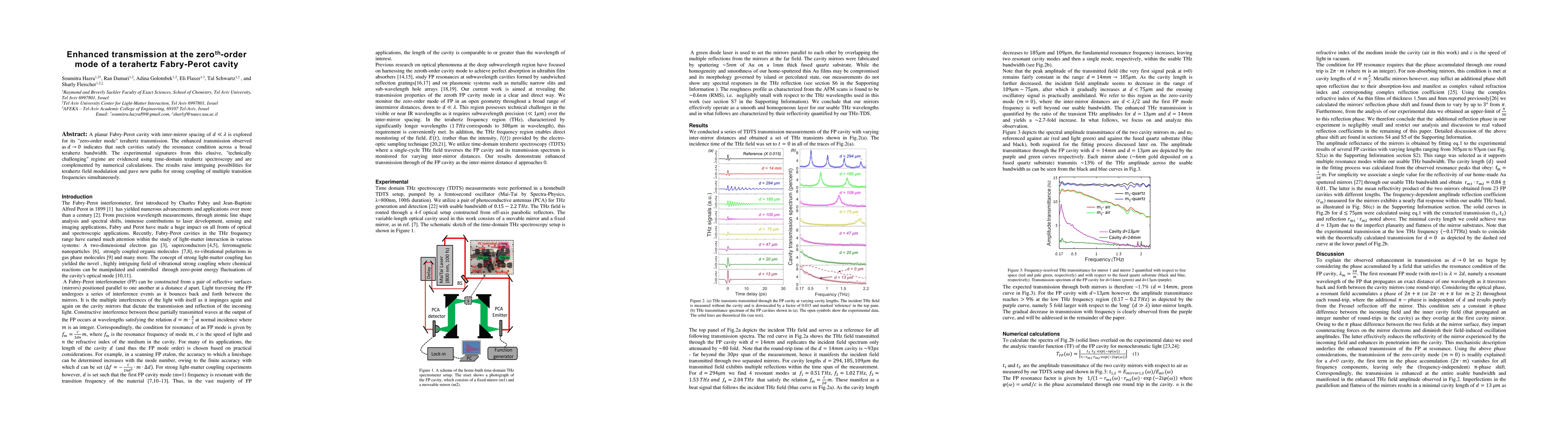 Thumbnail for Enhanced transmission at the zeroth-order mode of a terahertz
  Fabry-Perot cavity