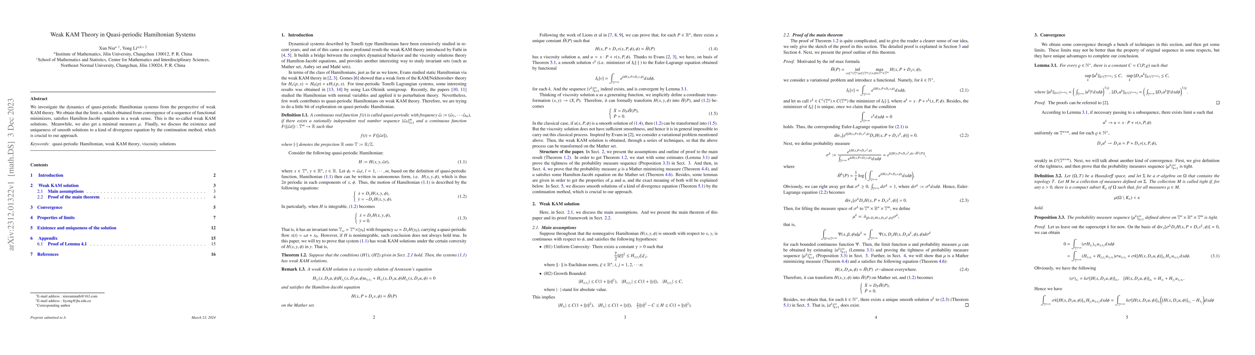 Thumbnail for Weak KAM Theory in Quasi-periodic Hamiltonian Systems
