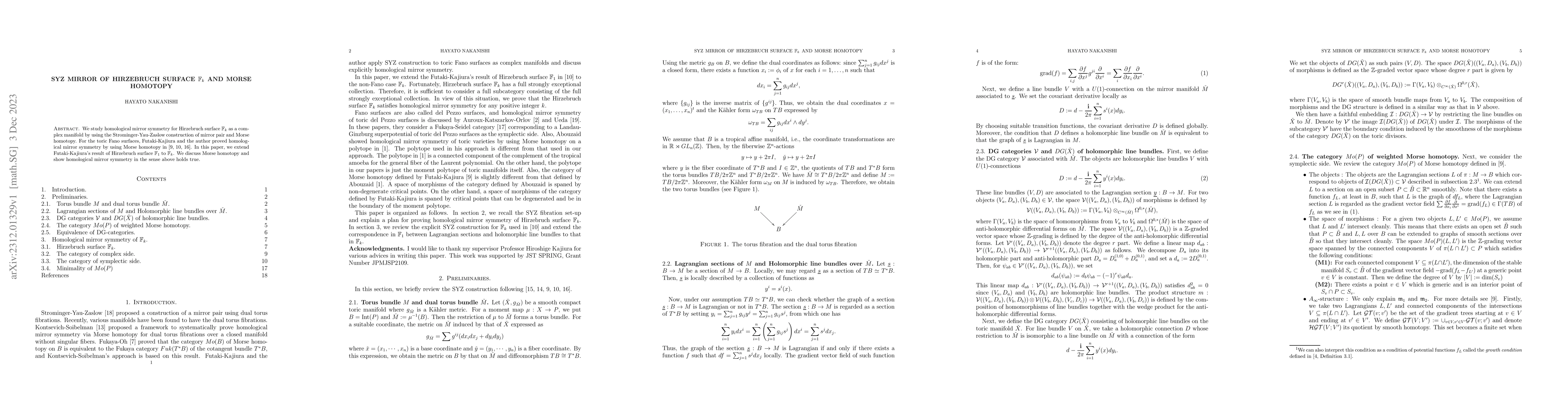 Thumbnail for SYZ mirror of Hirzebruch surface $\mathbb{F}_k$ and Morse homotopy
