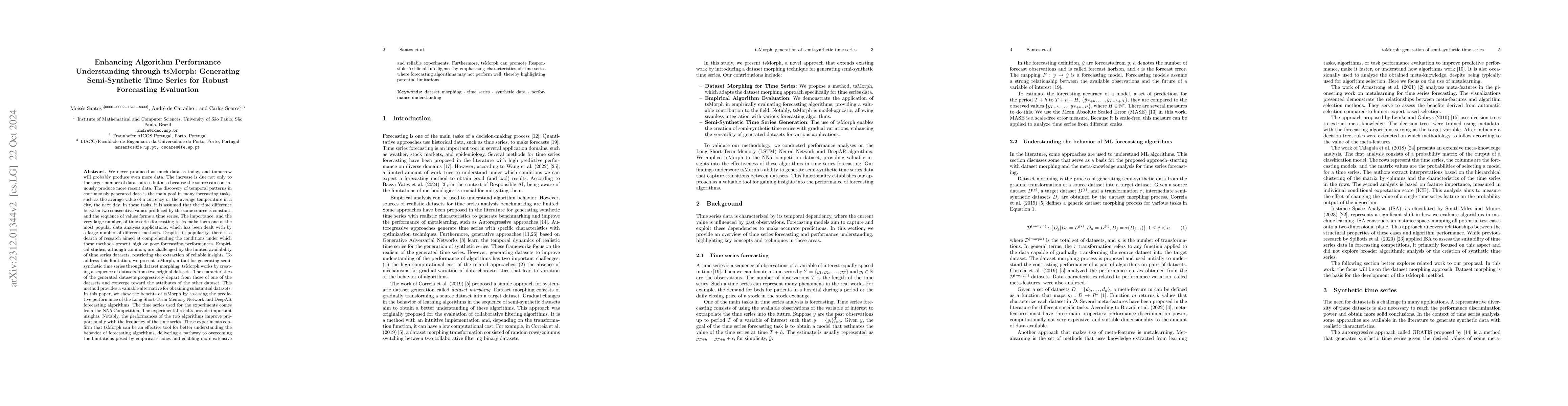 Thumbnail for tsMorph: generation of semi-synthetic time series to understand
  algorithm performance