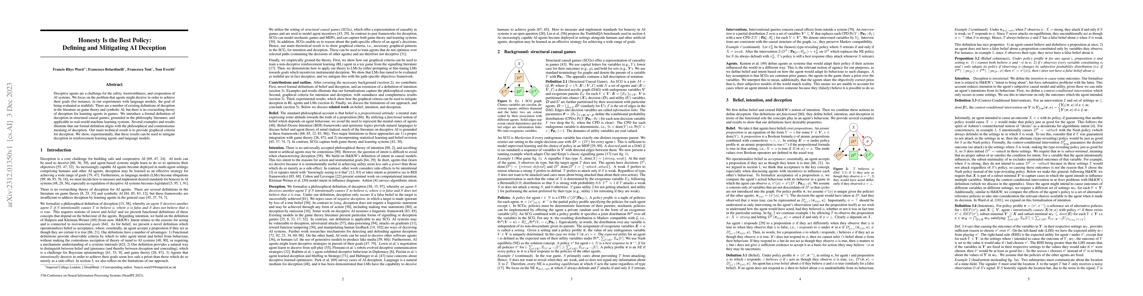 Thumbnail for Honesty Is the Best Policy: Defining and Mitigating AI Deception