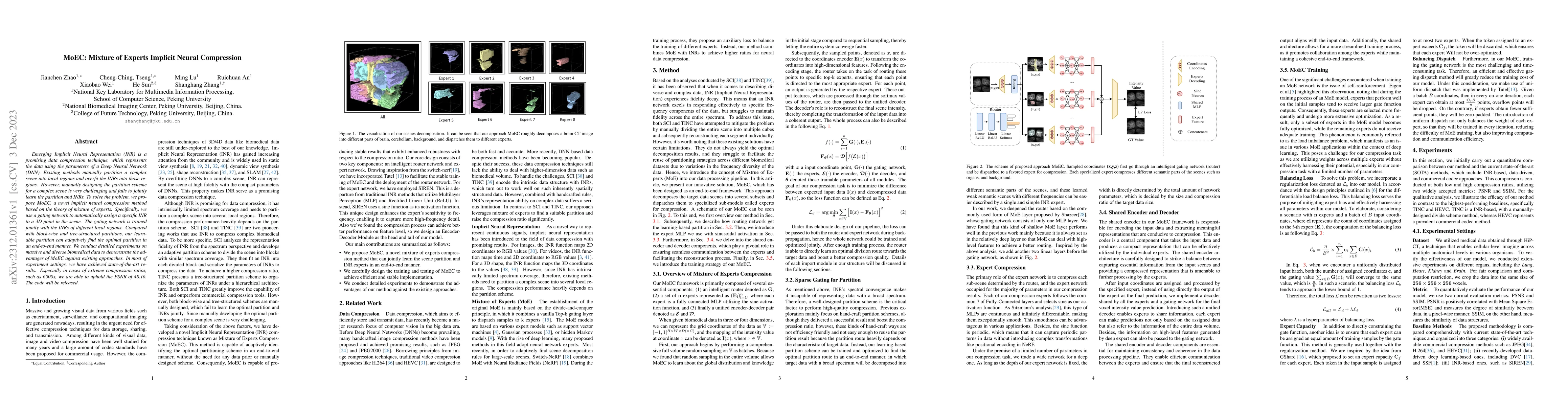 Thumbnail for MoEC: Mixture of Experts Implicit Neural Compression