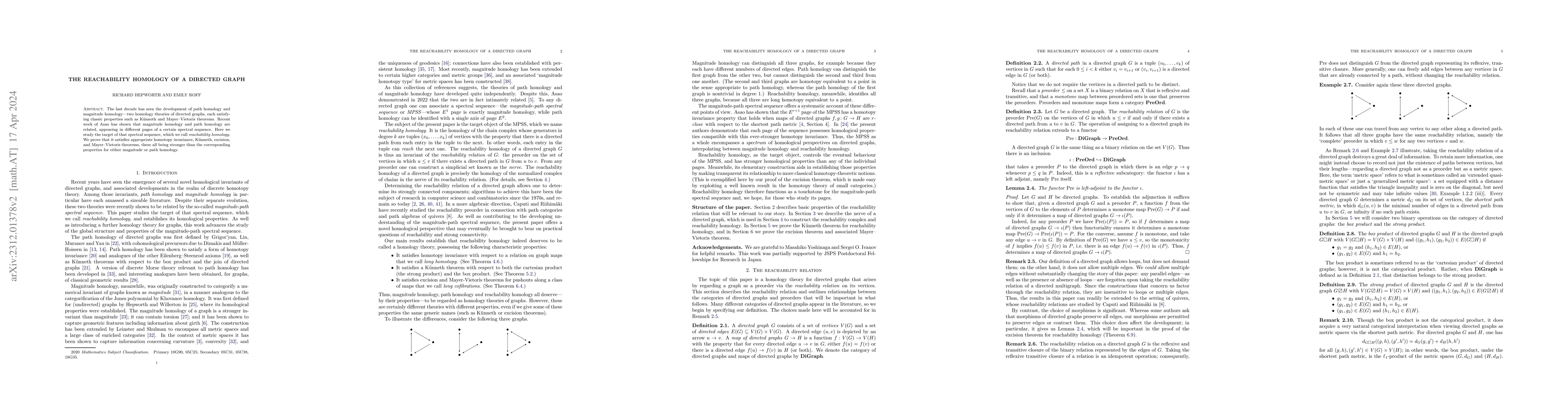Thumbnail for The reachability homology of a directed graph
