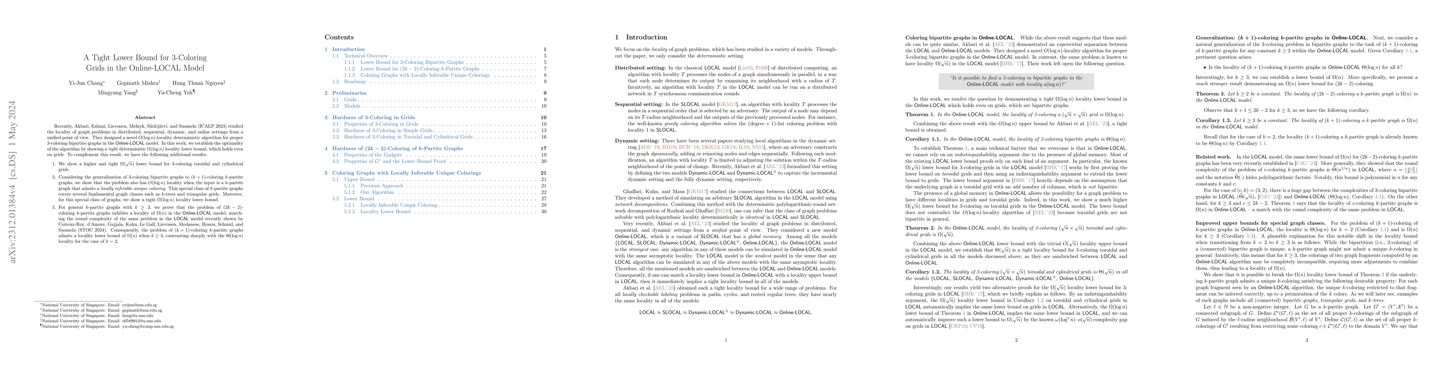 Thumbnail for A Tight Lower Bound for 3-Coloring Grids in the Online-LOCAL Model